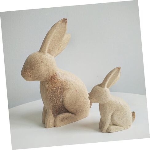 EXCEART 3 Pairs Workblank Embryo Lovely Tabletop Center Creative Figure Signs Favors Decoration White Cutout Supplies Bunny Figurines Ornaments Paint Desktop Figures Decor Office Peg in Saudi Arabia
