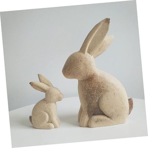 EXCEART 3 Pairs Workblank Embryo Lovely Tabletop Center Creative Figure Signs Favors Decoration White Cutout Supplies Bunny Figurines Ornaments Paint Desktop Figures Decor Office Peg in Saudi Arabia