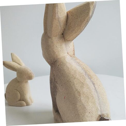 EXCEART 3 Pairs Workblank Embryo Lovely Tabletop Center Creative Figure Signs Favors Decoration White Cutout Supplies Bunny Figurines Ornaments Paint Desktop Figures Decor Office Peg in Saudi Arabia
