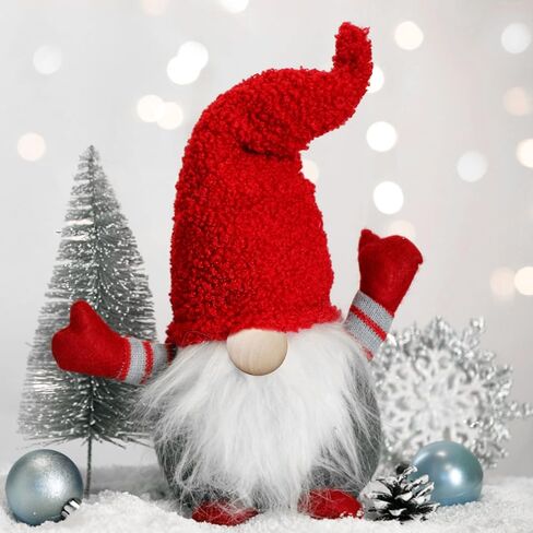 12 Pcs Gnome Beard Faux Fur Fabric Precut Gnomes Beards for Crafting Handmade Dwarf Beard with 12 Pcs Unfinished Wood Balls for Gnome Nose and DIY Christmas Halloween Easter Party Cosplay Decor(White) in Saudi Arabia