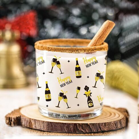 Happy New Year UV DTF - 8 Sheets Hello 2025 Uvdtf Tumbler Wraps for 16 oz Glass Water Bottle, Cheers to 2025 Black Gold Fireworks Transfer Stickers DIY Coffee Cups Craft Decor for Home Party in Saudi Arabia