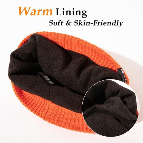 TOP-EX L/XL/XXL Waterproof Merino Wool Blend Beanie Fleece Lined Hat for All-Weather Winter Warm in Saudi Arabia