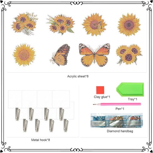 8 PCS Diamond Art Painting Sticky Hook DIY Crystal Rhinestones Diamond Art Painting Kit Strong Paste Hook Traceless Load-Bearing Transparent Kitchen Wall Adhesive Hook (Cake) in Kuwait