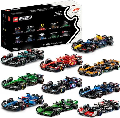 LEGO Speed Champions Ultimate Formula 1 Collector's Pack - Contains 10 Sets in 1 - Includes Exclusive Poster - Collectible F1 Model Car Kit - Exciting Gift for Adults and Racing Enthusiasts - 66802 in Saudi Arabia