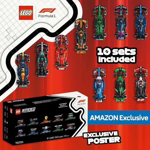 LEGO Speed Champions Ultimate Formula 1 Collector's Pack - Contains 10 Sets in 1 - Includes Exclusive Poster - Collectible F1 Model Car Kit - Exciting Gift for Adults and Racing Enthusiasts - 66802 in Saudi Arabia