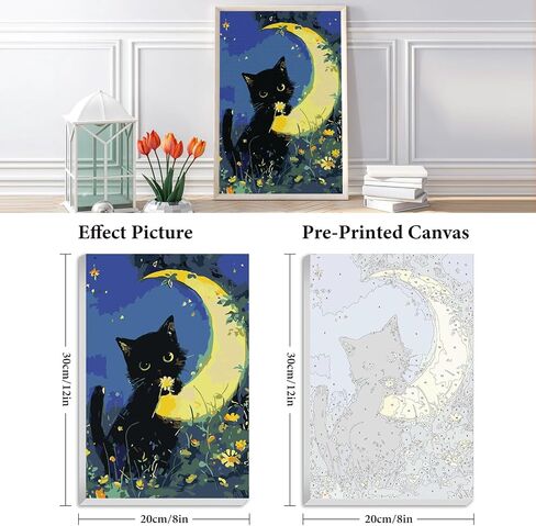 12" W x 16"L Framed Paint by Numbers Kit for Adults Beginner, Mushroom Adult Paint by Number Kits on Canvas, Mushroom Forest Oil Paint by Numbers for Home Decor Gift in Kuwait