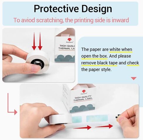 Phomemo D30 1 Pack Adhesive Transparent Label Paper 1/2" X 1 1/8" (14mm X 30mm) 210 Labels/Roll in Saudi Arabia