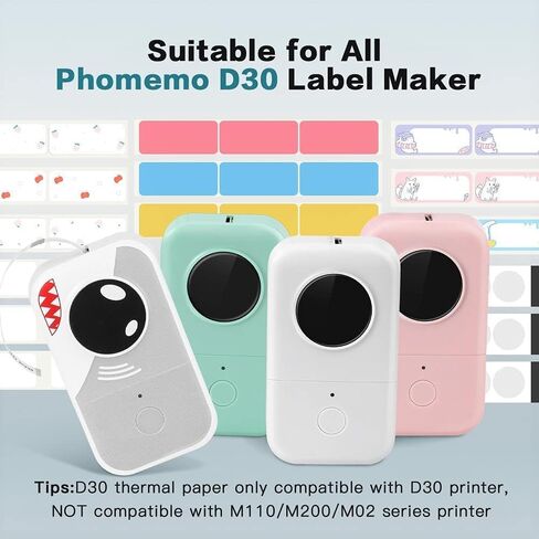 Phomemo D30 1 Pack Adhesive Transparent Label Paper 1/2" X 1 1/8" (14mm X 30mm) 210 Labels/Roll in Saudi Arabia