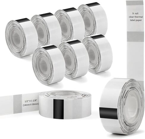 Phomemo D30 1 Pack Adhesive Transparent Label Paper 1/2" X 1 1/8" (14mm X 30mm) 210 Labels/Roll in Saudi Arabia