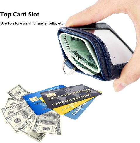 Genuine Leather id Badge Holder with Lanyard,Soft Leather ID Card Holder,Up to 20 Colors and Leather Grains to Choose,frommultiple Card Slots,Vertical Work Name Badge case in Kuwait