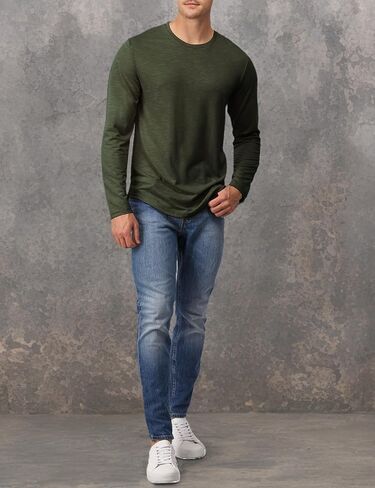 H2H Mens Casual T Shirt Long/Short Sleeve T Shirt Muscle Gym Workout Athletic Tee in Kuwait