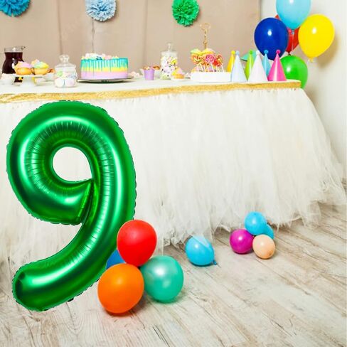 40 Inch Large Green Number 6 Balloon Extra Big Jumbo Mylar Foil Helium Balloons for 6 Year old Birthday Party Celebration Decors Graduations Wedding Anniversary Baby Shower Supply Engagement in Saudi Arabia