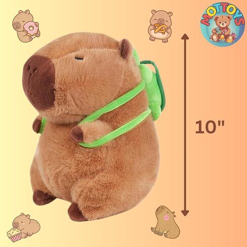 Capybara Cute Plush - 8 inch Stuffed Animal Plushies - Children's Toy with Turtle Backpack - Soft Pillow for Home Decorations - Hugging Figures for Boys and Girls (Capybara with Turtle) in Saudi Arabia
