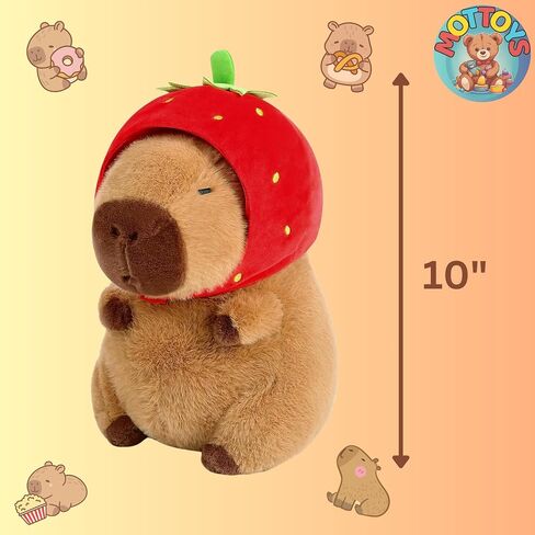 Capybara Cute Plush - 8 inch Stuffed Animal Plushies - Children's Toy with Turtle Backpack - Soft Pillow for Home Decorations - Hugging Figures for Boys and Girls (Capybara with Turtle) in Saudi Arabia