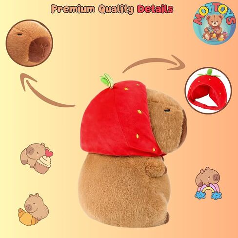 Capybara Cute Plush - 8 inch Stuffed Animal Plushies - Children's Toy with Turtle Backpack - Soft Pillow for Home Decorations - Hugging Figures for Boys and Girls (Capybara with Turtle) in Saudi Arabia