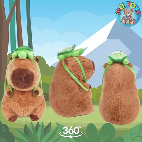 Capybara Cute Plush - 8 inch Stuffed Animal Plushies - Children's Toy with Turtle Backpack - Soft Pillow for Home Decorations - Hugging Figures for Boys and Girls (Capybara with Turtle) in Saudi Arabia
