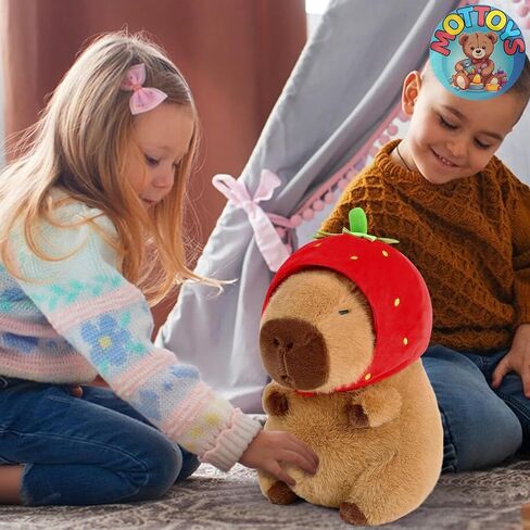 Capybara Cute Plush - 8 inch Stuffed Animal Plushies - Children's Toy with Turtle Backpack - Soft Pillow for Home Decorations - Hugging Figures for Boys and Girls (Capybara with Turtle) in Saudi Arabia