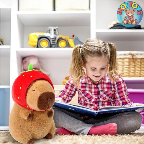Capybara Cute Plush - 8 inch Stuffed Animal Plushies - Children's Toy with Turtle Backpack - Soft Pillow for Home Decorations - Hugging Figures for Boys and Girls (Capybara with Turtle) in Saudi Arabia