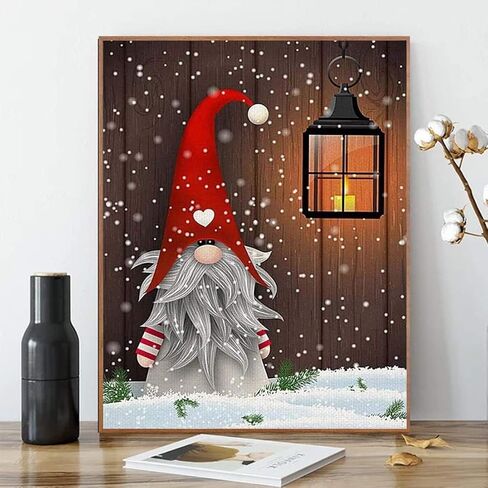 ACENGXI طلاء عيد الميلاد بالأرقام عيد الميلاد DIY الطلاء بالأرقام سانتا كلوز DIY قماش الطلاء بالأرقام قبعة عيد الميلاد الاكريليك اللوحة ديكور المنزل الطلاء بالأرقام رجل ثلج للبالغين والأطفال 16 × 20 بوصة in Kuwait