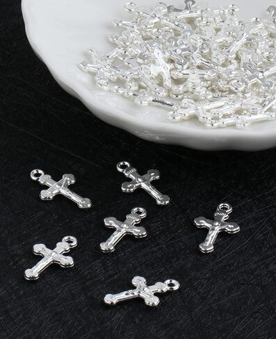 100Pcs/Pack Mini Tiny Cross Jerusalem Crucifix Charms DIY Bracelet Necklace Pendant Jewelry Making Accessories in Saudi Arabia
