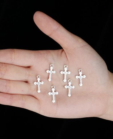 100Pcs/Pack Mini Tiny Cross Jerusalem Crucifix Charms DIY Bracelet Necklace Pendant Jewelry Making Accessories in Saudi Arabia