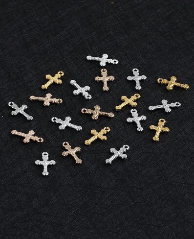100Pcs/Pack Mini Tiny Cross Jerusalem Crucifix Charms DIY Bracelet Necklace Pendant Jewelry Making Accessories in Saudi Arabia