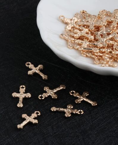 100Pcs/Pack Mini Tiny Cross Jerusalem Crucifix Charms DIY Bracelet Necklace Pendant Jewelry Making Accessories in Saudi Arabia