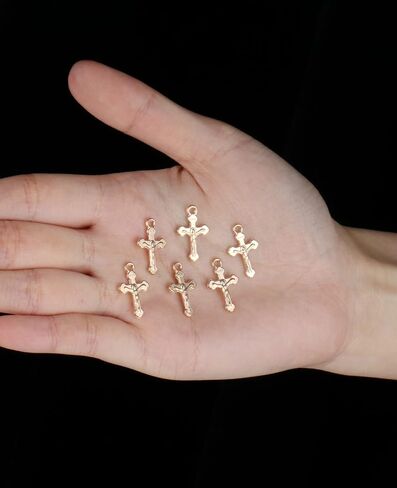 100Pcs/Pack Mini Tiny Cross Jerusalem Crucifix Charms DIY Bracelet Necklace Pendant Jewelry Making Accessories in Saudi Arabia