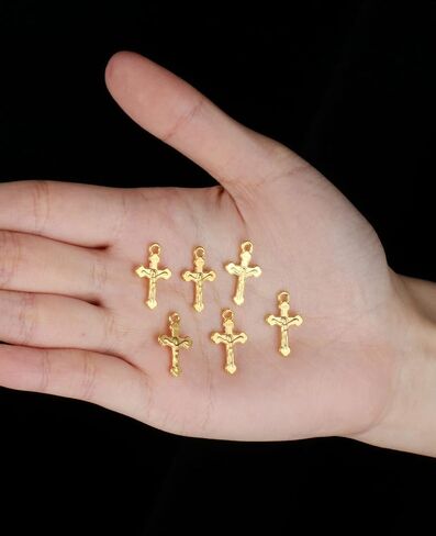 100Pcs/Pack Mini Tiny Cross Jerusalem Crucifix Charms DIY Bracelet Necklace Pendant Jewelry Making Accessories in Saudi Arabia