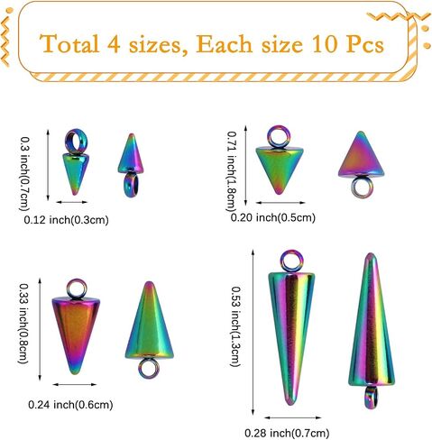 Spike Charm Pendants Cone 304 Stainless Steel Charm with Jump Ring Golden for Jewelry Necklace Necklace Earring Making Crafts in Kuwait