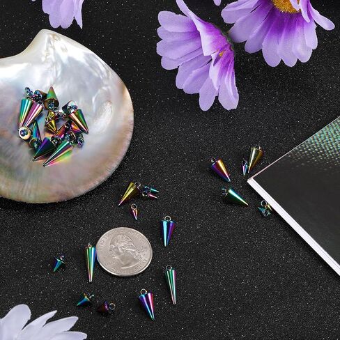 Spike Charm Pendants Cone 304 Stainless Steel Charm with Jump Ring Golden for Jewelry Necklace Necklace Earring Making Crafts in Kuwait