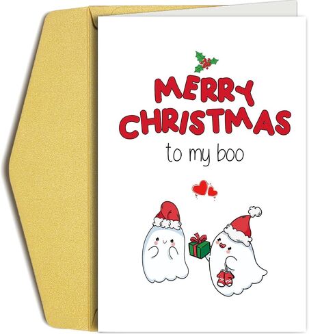 بطاقة عيد الميلاد مضحكة للزوجة الزوج، بطاقة عيد الميلاد شبح لطيف، بطاقة عيد الميلاد الحلو لصديقتها صديقة، بطاقة عيد ميلاد سعيد إلى بلدي بو in Kuwait