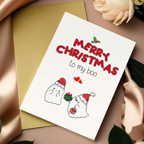 بطاقة عيد الميلاد مضحكة للزوجة الزوج، بطاقة عيد الميلاد شبح لطيف، بطاقة عيد الميلاد الحلو لصديقتها صديقة، بطاقة عيد ميلاد سعيد إلى بلدي بو in Kuwait