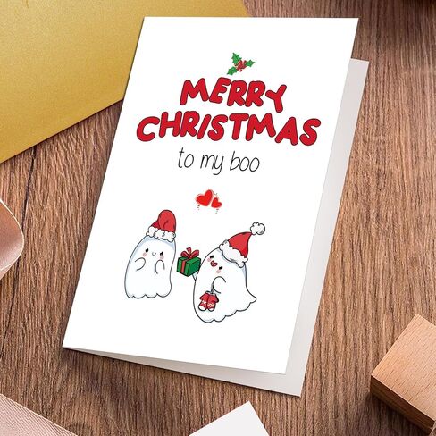 بطاقة عيد الميلاد مضحكة للزوجة الزوج، بطاقة عيد الميلاد شبح لطيف، بطاقة عيد الميلاد الحلو لصديقتها صديقة، بطاقة عيد ميلاد سعيد إلى بلدي بو in Kuwait