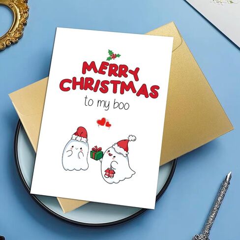 بطاقة عيد الميلاد مضحكة للزوجة الزوج، بطاقة عيد الميلاد شبح لطيف، بطاقة عيد الميلاد الحلو لصديقتها صديقة، بطاقة عيد ميلاد سعيد إلى بلدي بو in Kuwait