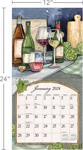 تقويم حائط WSBL Wine Cellar 2024 مقاس 12X12 (24997001696) in Kuwait