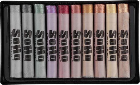 SoHo Urban Artist Soft Pastels Set of 10 Bright Fluorescent Neon Colors, Vibrant Pastel Sticks for Art, Drawing, Blending, Layering, Shading in Kuwait