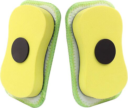 2 Pack Microfiber Chalkboard Erasers Washable Reusable Magnetic Erasers for Chalkboards and Whiteboards Dustless Cleaning Duster for Home, Classroom, and Office(Yellow) in Saudi Arabia