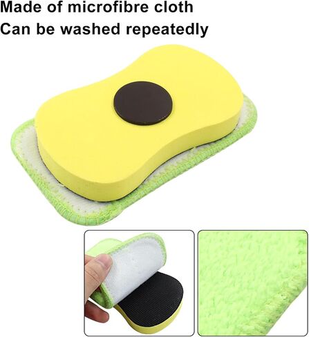 2 Pack Microfiber Chalkboard Erasers Washable Reusable Magnetic Erasers for Chalkboards and Whiteboards Dustless Cleaning Duster for Home, Classroom, and Office(Yellow) in Saudi Arabia