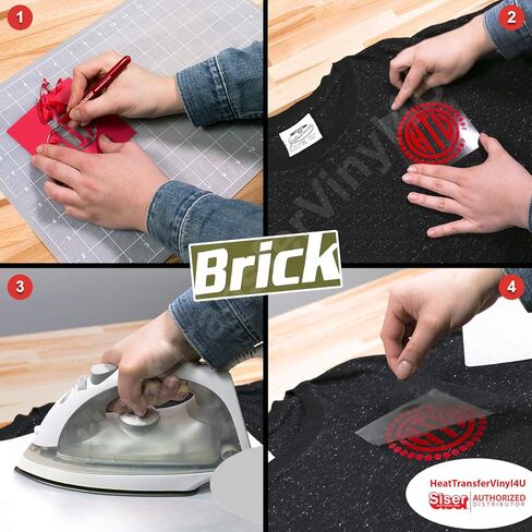 فينيل ناقل للحرارة Siser Brick 600، 19.6 بوصة × 1 قدم (أخضر - HEX #376C59) - متوافق مع Siser Romeo/Juliet وغيرها من أدوات القطع الاحترافية أو الحرفية - 3D HTV - معتمد من CPSIA in Saudi Arabia