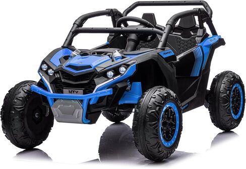 24V Kids Ride On Utv,2-Seater 4WD Off Road Electric Vehicle with Remote Control, Led Lights, 4 Shock Absorbers, One-Button Start, and Music Player for Ages 3 +(Red) in Kuwait