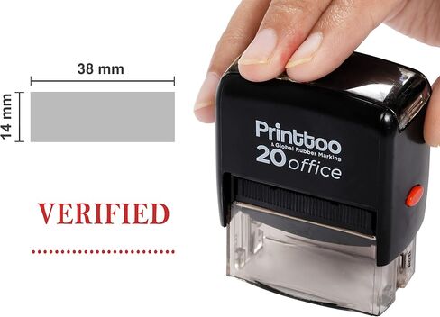 Printtoo Verified Self Inking Rubber Stamp Office Stationary Custom Stamp-Blue in Saudi Arabia