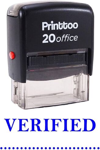 Printtoo Verified Self Inking Rubber Stamp Office Stationary Custom Stamp-Blue in Saudi Arabia