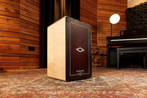 Pickup Cajon Box Drum with Snare Effect and Electronics for Amp or PA System, Artisan Edition — MADE IN SPAIN — Baltic Birch Body/Dark Olive Burst Frontplate, 2-YEAR WARRANTY in Saudi Arabia