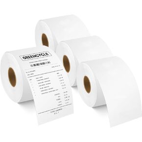 GREENCYCLE 5 Roll Compatible for Dymo 30270 2-1/4" x 250' White Cash Register POS Receipt Paper Rolls LW Continuous Labels Used for LabelWriter 450, 450 Turbo, 4XL, NOT FIT 550 & 5XL, 250 Ft Per Roll