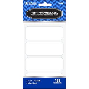 BAZIC All Purpose Label 2 3/4" X 1" Self Adhesive Shipping Labels Mailing Label, Easy to Peel Address Labels, Matte White (128/Pack), 1-Pack