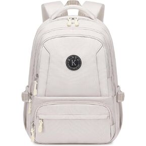 Laptop Backpack for Women Men 17 Inch , Anti Theft Carry on Travel Backpacks, Water Resistant College Bookbag Large Kids School Bag for Teens Boys Girls Business Work Back Pack Casual Daypack Beige