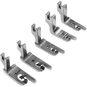 Sewing Rolled Hemmer Foot 5Pcs Rolled Double Fold Hem Presser Foot Replacement Compatible with High-Shank, Single-Needle Industrial Home Sewing Machine