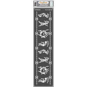 CrafTreat Reusable Kokopelli Stencil Painting Wood - Kokopelli Border - 3X12 Inches - Border Stencils for Furniture Painting - Kokopelli Border Stencils for Painting on Floor Tile