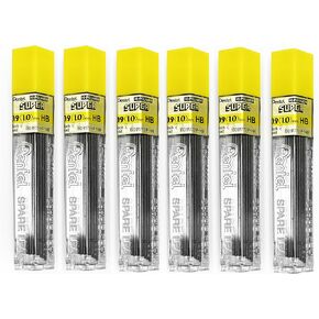 Pentel Super Polymer Refill Replacement Spare Leads for Automatic & Mechanical Pencils (Pack of 6, 0.9mm HB)